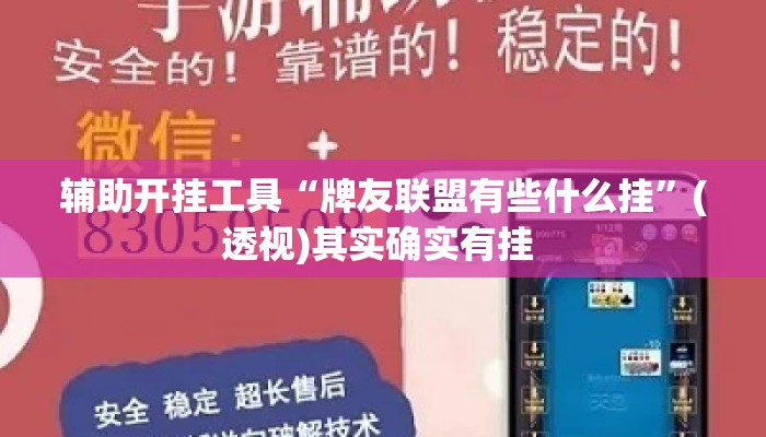 辅助开挂工具“牌友联盟有些什么挂”(透视)其实确实有挂 