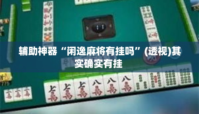辅助神器“闲逸麻将有挂吗”(透视)其实确实有挂 