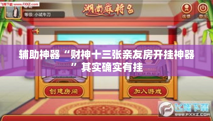 辅助神器“财神十三张亲友房开挂神器”其实确实有挂