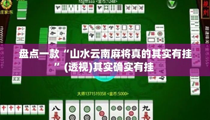 盘点一款“山水云南麻将真的其实有挂”(透视)其实确实有挂 