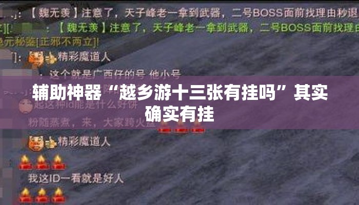 辅助神器“越乡游十三张有挂吗”其实确实有挂