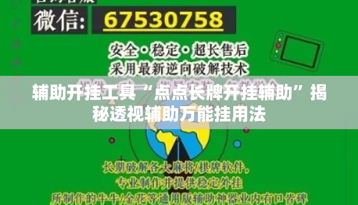 辅助开挂工具“点点长牌开挂辅助	”揭秘透视辅助万能挂用法