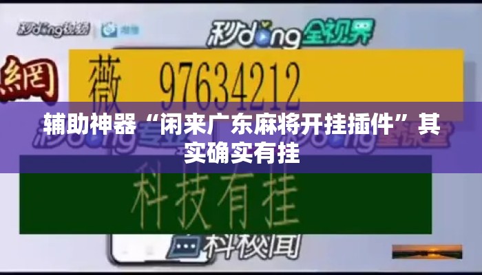 辅助神器“闲来广东麻将开挂插件	”其实确实有挂