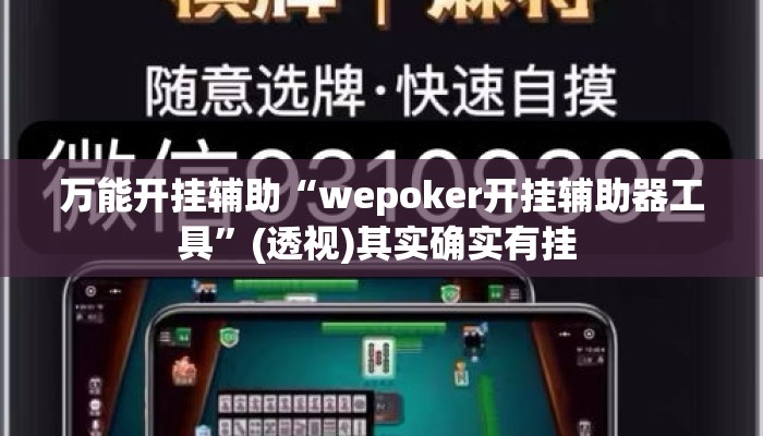 万能开挂辅助“wepoker开挂辅助器工具	”(透视)其实确实有挂 
