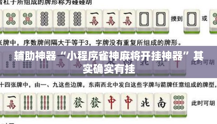 辅助神器“小程序雀神麻将开挂神器”其实确实有挂