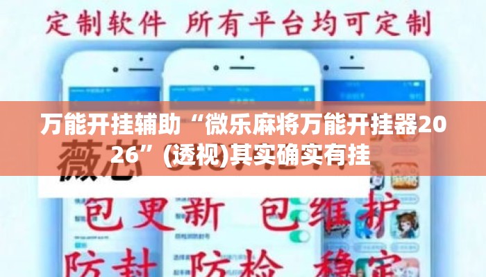 万能开挂辅助“微乐麻将万能开挂器2026”(透视)其实确实有挂 