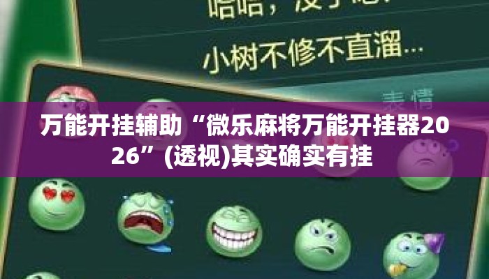 万能开挂辅助“微乐麻将万能开挂器2026	”(透视)其实确实有挂 