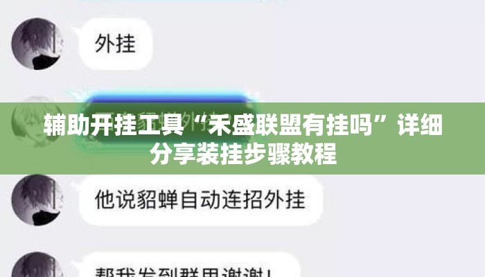 辅助开挂工具“禾盛联盟有挂吗”详细分享装挂步骤教程