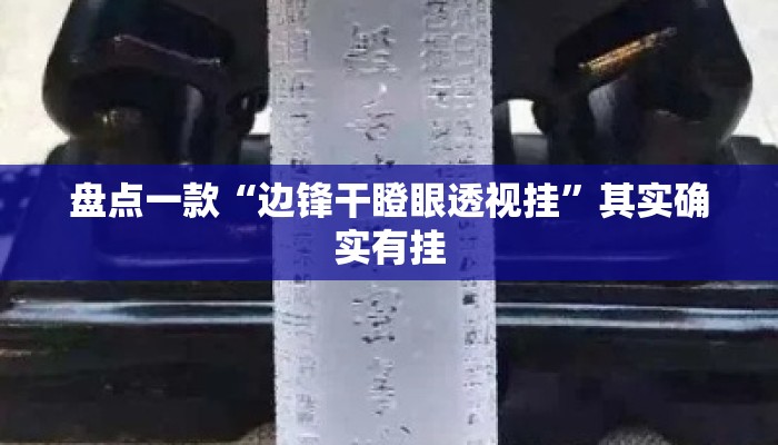 盘点一款“边锋干瞪眼透视挂”其实确实有挂