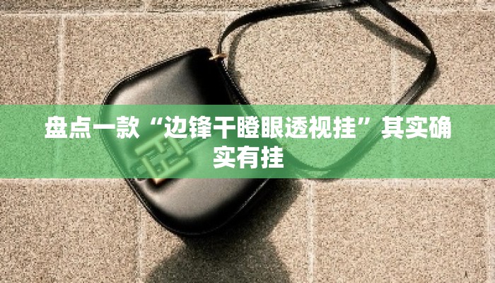 盘点一款“边锋干瞪眼透视挂	”其实确实有挂