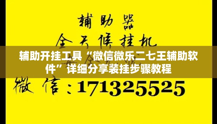 辅助开挂工具“微信微乐二七王辅助软件”详细分享装挂步骤教程