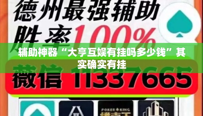 辅助神器“大亨互娱有挂吗多少钱”其实确实有挂