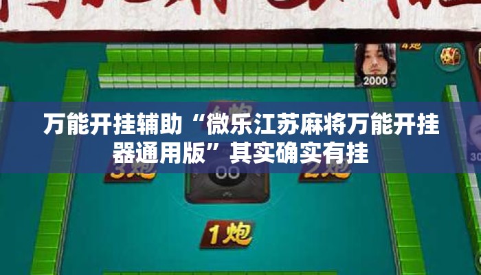 万能开挂辅助“微乐江苏麻将万能开挂器通用版	”其实确实有挂