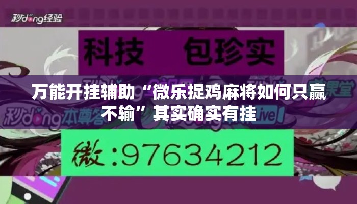 万能开挂辅助“微乐捉鸡麻将如何只赢不输”其实确实有挂