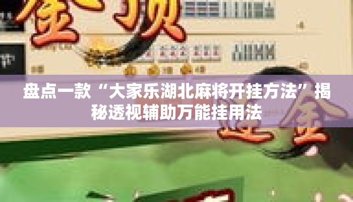 盘点一款“大家乐湖北麻将开挂方法”揭秘透视辅助万能挂用法