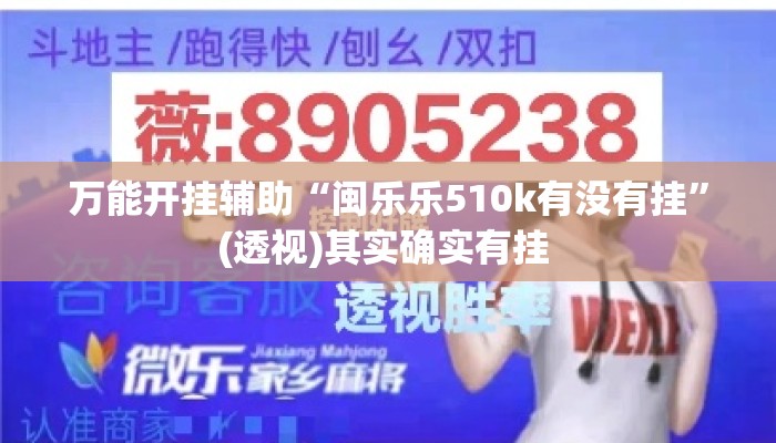 万能开挂辅助“闽乐乐510k有没有挂”(透视)其实确实有挂 