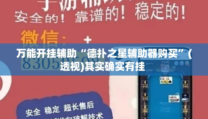 万能开挂辅助“德扑之星辅助器购买	”(透视)其实确实有挂 