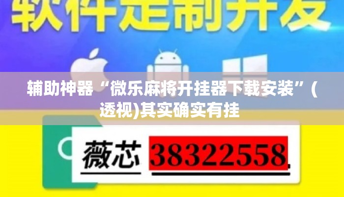 辅助神器“微乐麻将开挂器下载安装	”(透视)其实确实有挂 