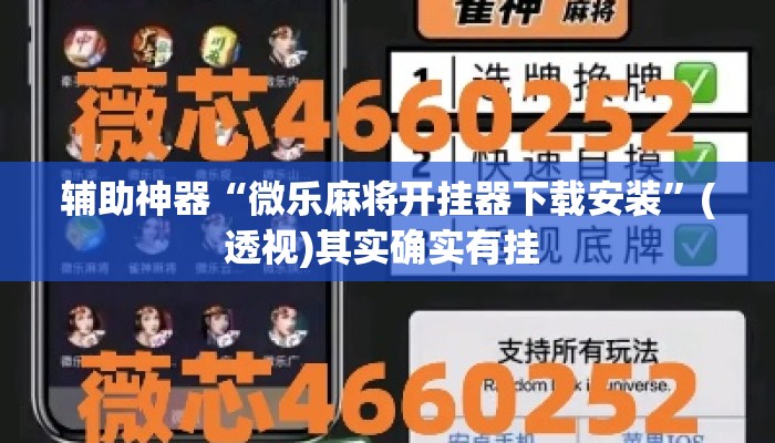 辅助神器“微乐麻将开挂器下载安装”(透视)其实确实有挂 