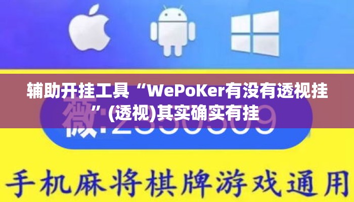辅助开挂工具“WePoKer有没有透视挂”(透视)其实确实有挂 