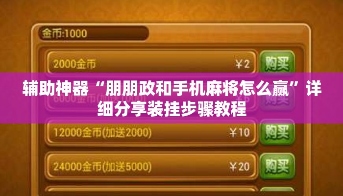辅助神器“朋朋政和手机麻将怎么赢”详细分享装挂步骤教程