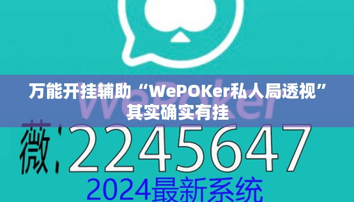 万能开挂辅助“WePOKer私人局透视”其实确实有挂