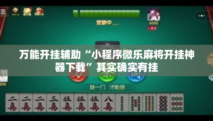 万能开挂辅助“小程序微乐麻将开挂神器下载”其实确实有挂