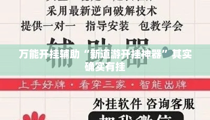 万能开挂辅助“新道游开挂神器”其实确实有挂
