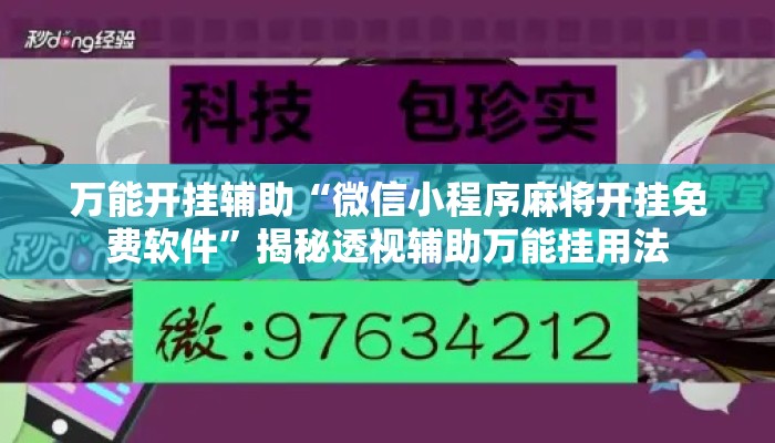 万能开挂辅助“微信小程序麻将开挂免费软件”揭秘透视辅助万能挂用法