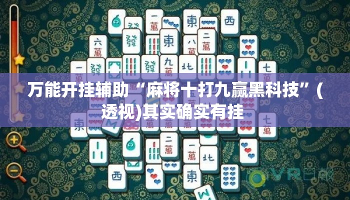万能开挂辅助“麻将十打九赢黑科技”(透视)其实确实有挂 