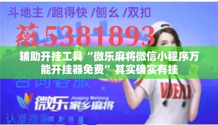 辅助开挂工具“微乐麻将微信小程序万能开挂器免费	”其实确实有挂