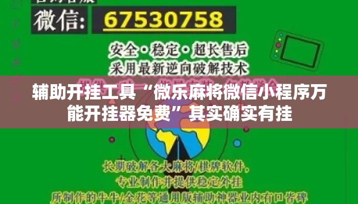 辅助开挂工具“微乐麻将微信小程序万能开挂器免费	”其实确实有挂