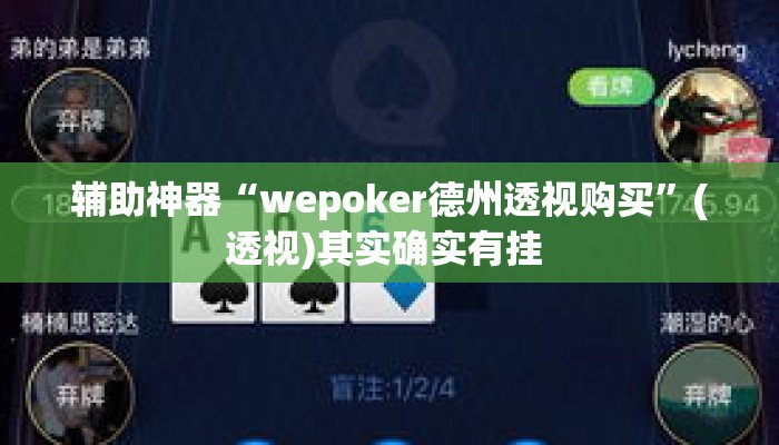辅助神器“wepoker德州透视购买	”(透视)其实确实有挂 