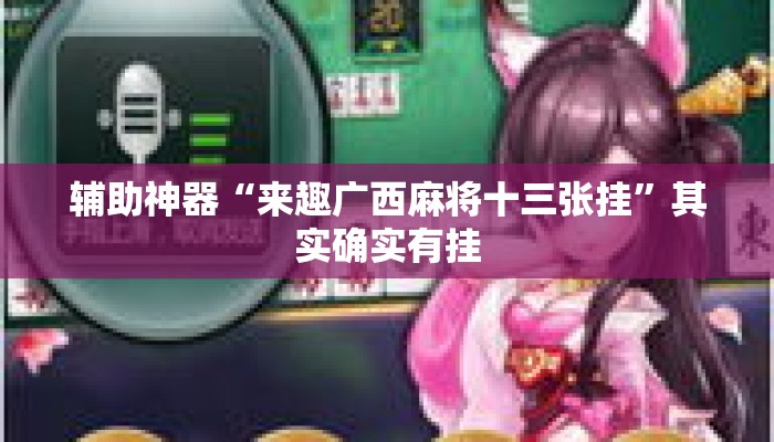 辅助神器“来趣广西麻将十三张挂	”其实确实有挂