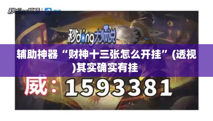 辅助神器“财神十三张怎么开挂	”(透视)其实确实有挂 