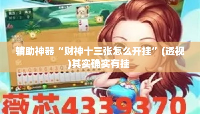 辅助神器“财神十三张怎么开挂”(透视)其实确实有挂 