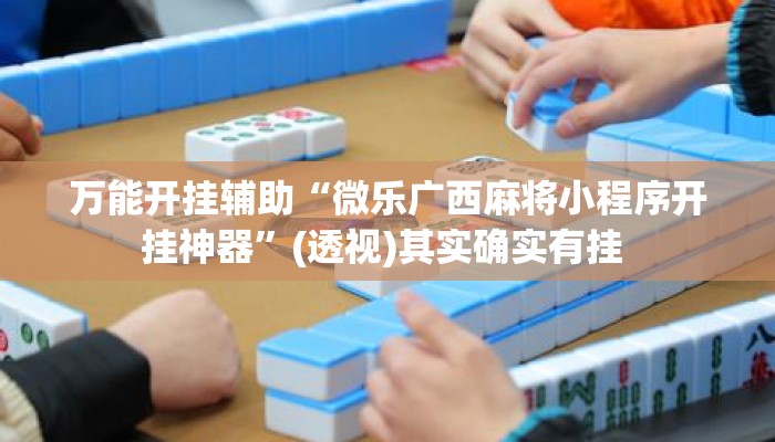 万能开挂辅助“微乐广西麻将小程序开挂神器	”(透视)其实确实有挂 