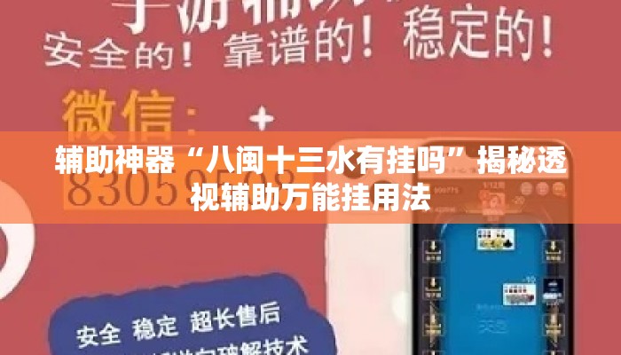 辅助神器“八闽十三水有挂吗”揭秘透视辅助万能挂用法