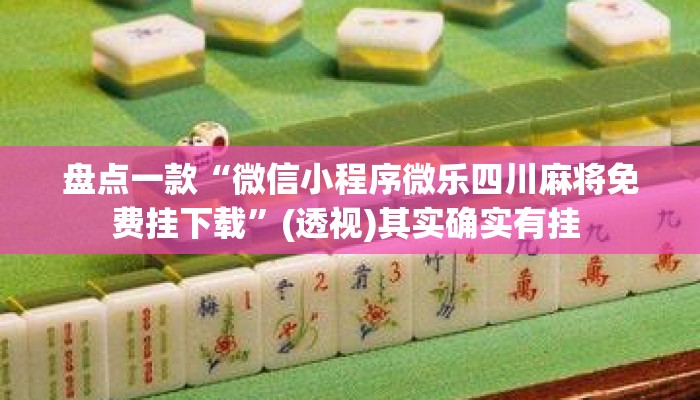 盘点一款“微信小程序微乐四川麻将免费挂下载”(透视)其实确实有挂 