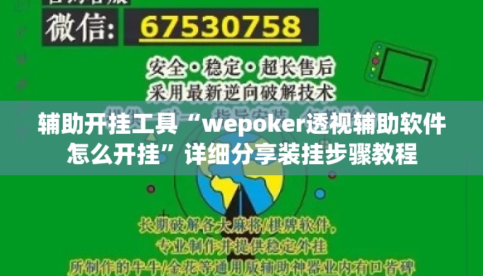辅助开挂工具“wepoker透视辅助软件怎么开挂	”详细分享装挂步骤教程