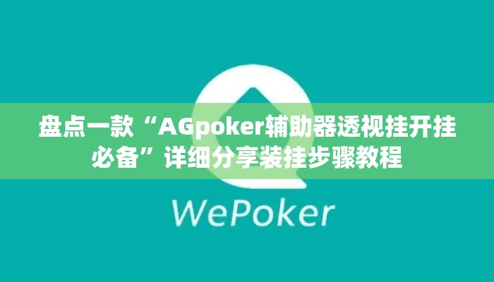 盘点一款“AGpoker辅助器透视挂开挂必备”详细分享装挂步骤教程