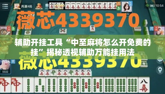 辅助开挂工具“中至麻将怎么开免费的挂”揭秘透视辅助万能挂用法