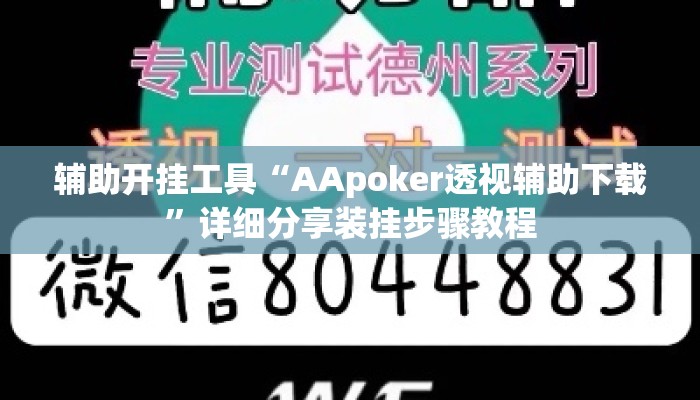辅助开挂工具“AApoker透视辅助下载”详细分享装挂步骤教程
