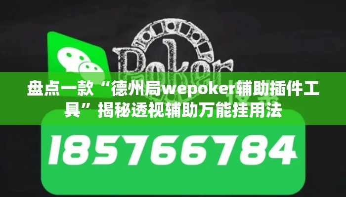 盘点一款“德州局wepoker辅助插件工具”揭秘透视辅助万能挂用法