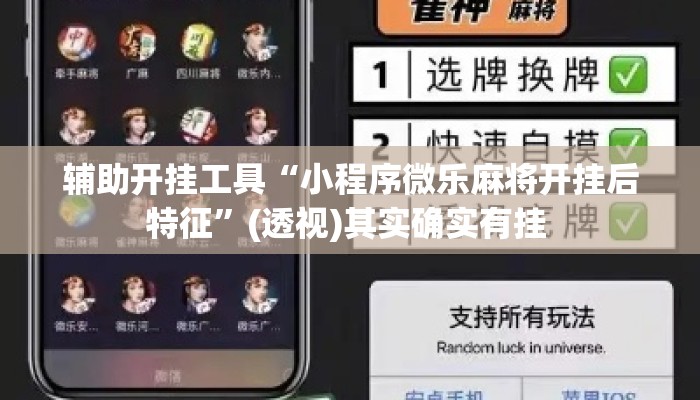 辅助开挂工具“小程序微乐麻将开挂后特征”(透视)其实确实有挂 