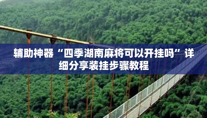 辅助神器“四季湖南麻将可以开挂吗	”详细分享装挂步骤教程
