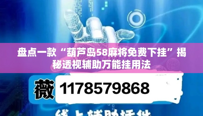 盘点一款“葫芦岛58麻将免费下挂”揭秘透视辅助万能挂用法