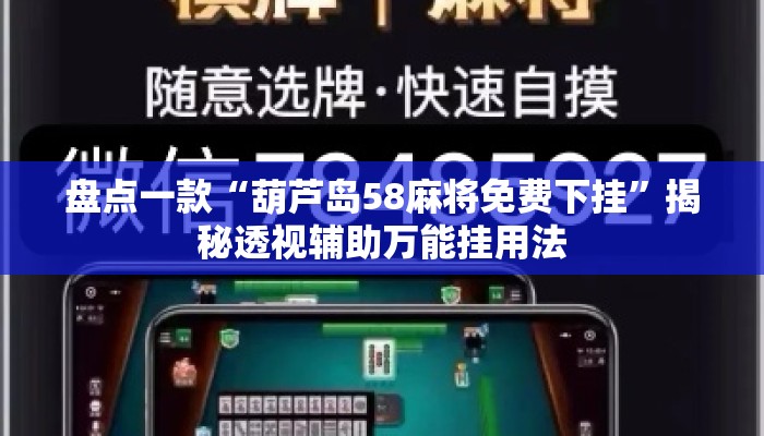 盘点一款“葫芦岛58麻将免费下挂”揭秘透视辅助万能挂用法