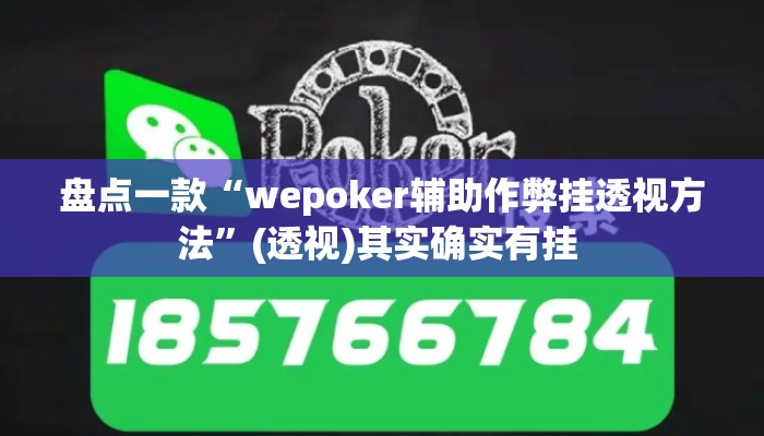 盘点一款“wepoker辅助作弊挂透视方法	”(透视)其实确实有挂 