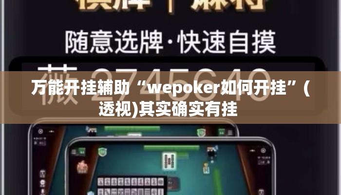 万能开挂辅助“wepoker如何开挂”(透视)其实确实有挂 